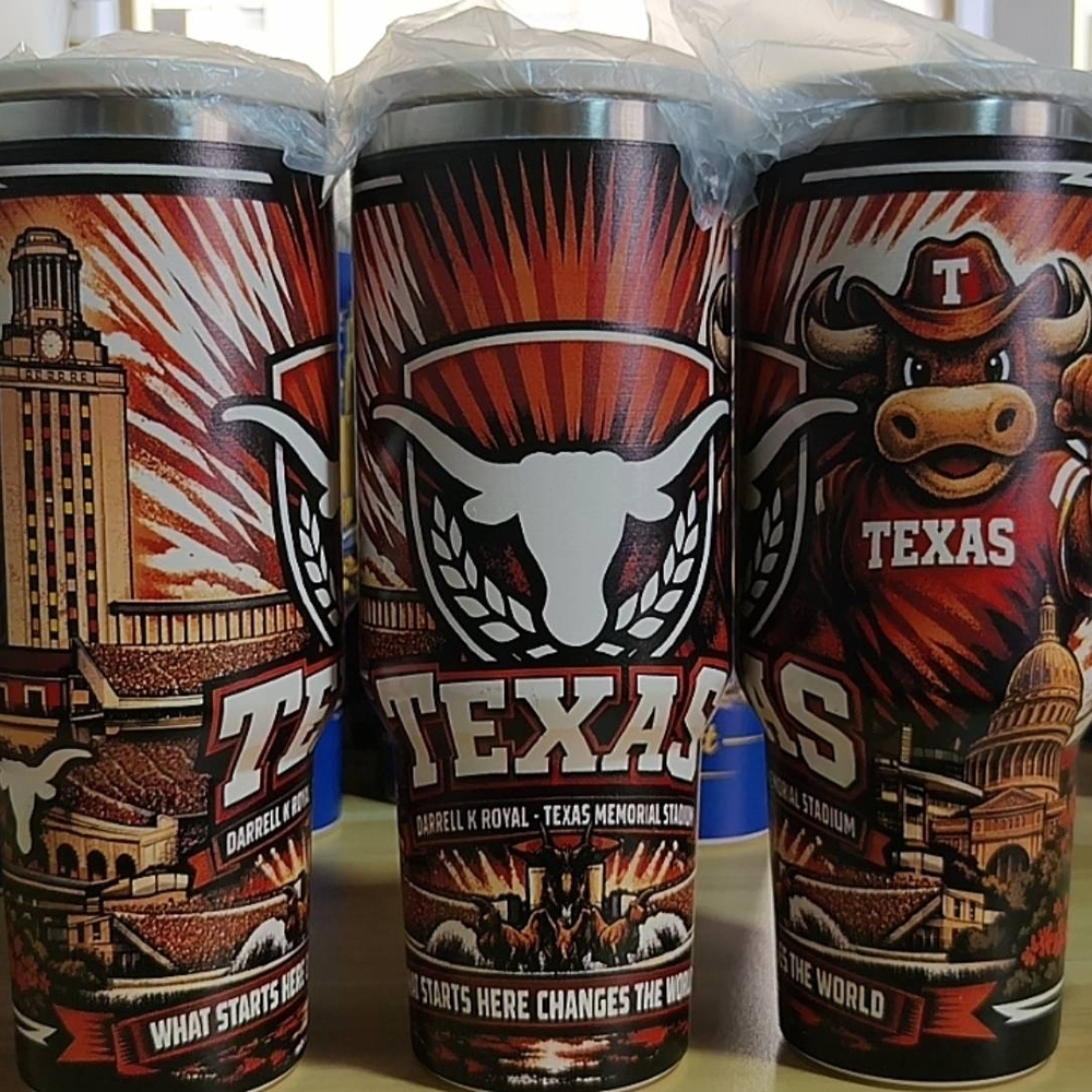 Texas Longhorns Travel Tumbler - Orange/Brown Collegiate Design